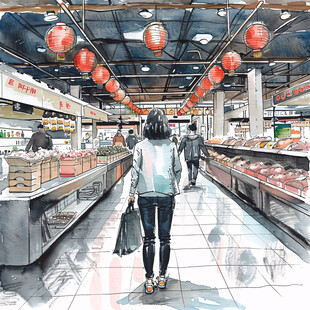 菜市场插画
