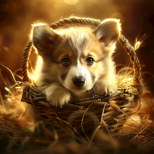 悠闲小狗温暖画面