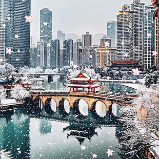 滕王阁雪景图片