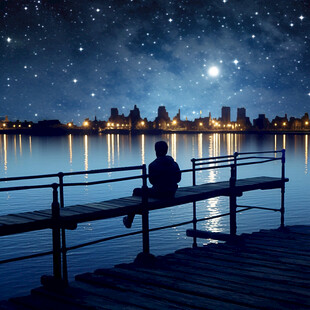 星辰大海男孩背影