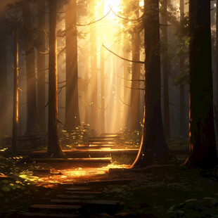 阳光森林素材