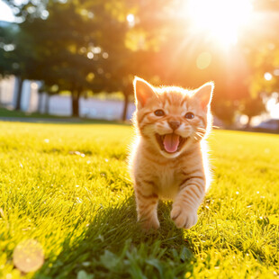 阳光下的小花猫