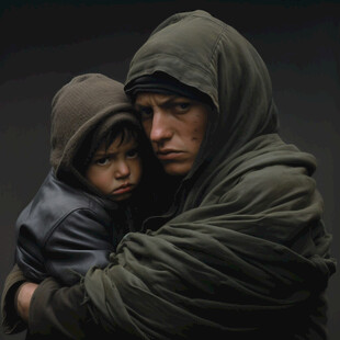 怀抱孩子母亲像