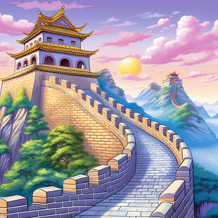 长城风景插画