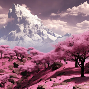 粉色的奇幻风景