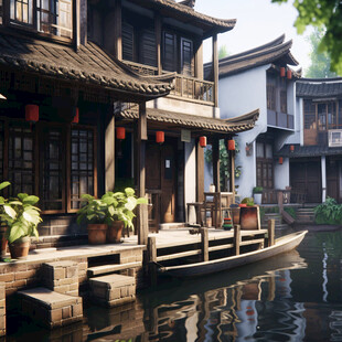 江南水乡模拟场景
