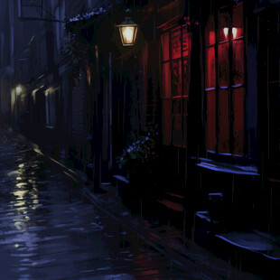 雨巷插画