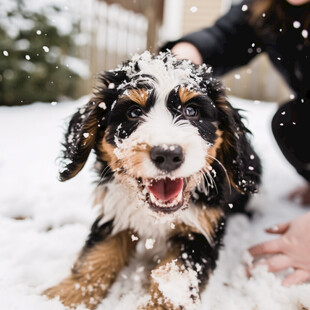 下雪拍小狗