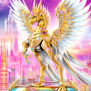 创意插画金属骏马