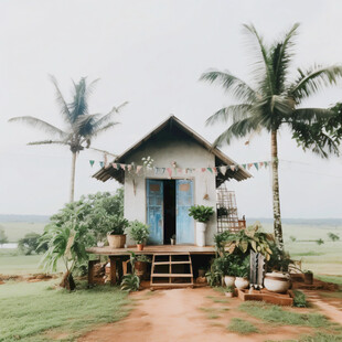 椰子树小木屋