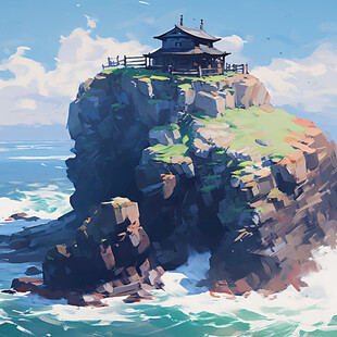日光岩插画