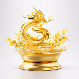 金色龙形图