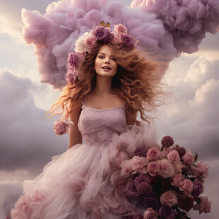 唯美女孩花儿美女