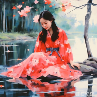 江南美女油画
