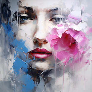 人脸色块拼接装饰画