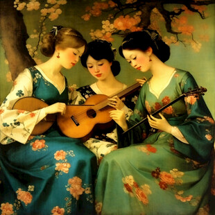古典美女演奏