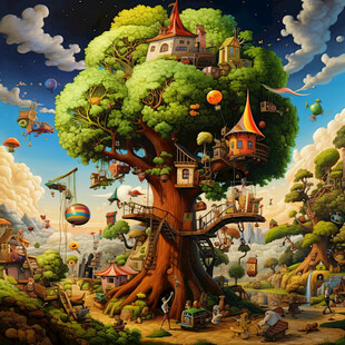 秘密树屋插画