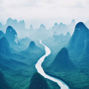 群山远山抽象锦绣山河