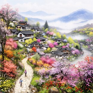 江南香山风景区插画