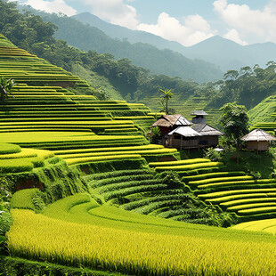 田间风景田梯风景