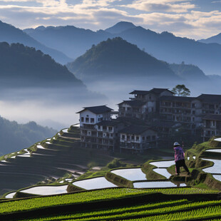 广西龙胜梯田村寨