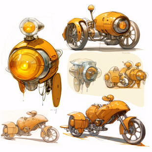 科技感的摩托车