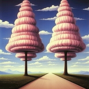 粉色奇幻超现实景观