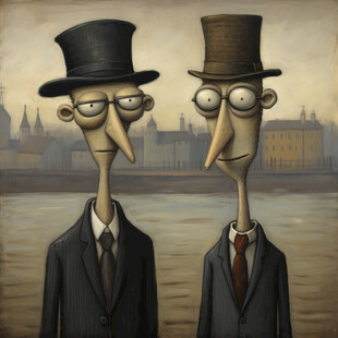 卡通人物现代油画