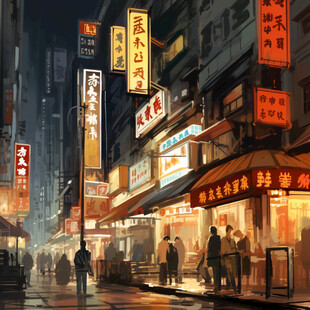 庙街插画