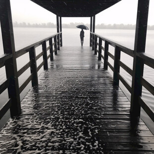 雨后的木板路