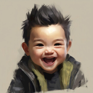 手绘小孩