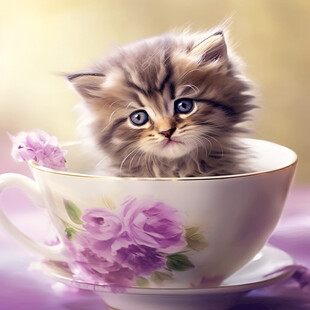 写实猫毛茸茸宠物插画