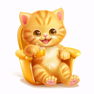 卡通橘猫插画