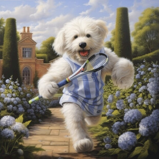 漂亮的狗狗油画