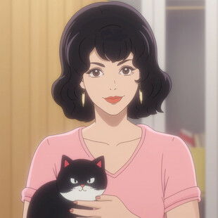 抱猫美女猫插画