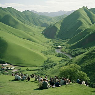 草原旅游人群