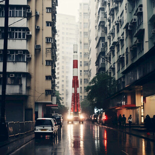 下雨天街景