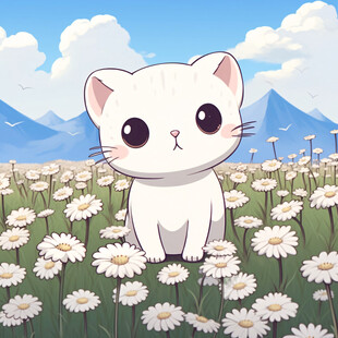 奶萌小猫插画图案