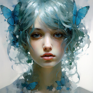 高精女孩原画稿