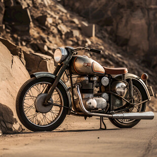 旧社会摩托车