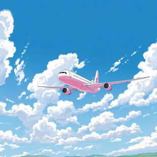 蓝天白云飞机