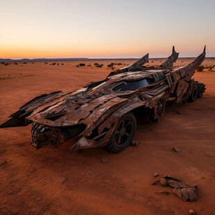 沙漠里的海盗船探险车