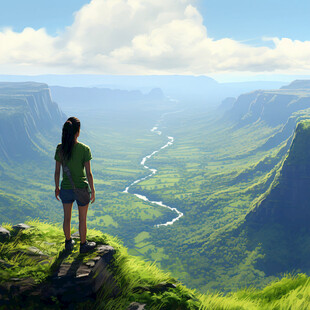 站在悬崖边上女人