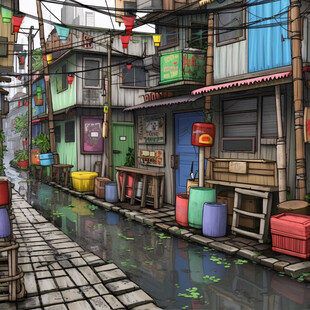 庙街插画