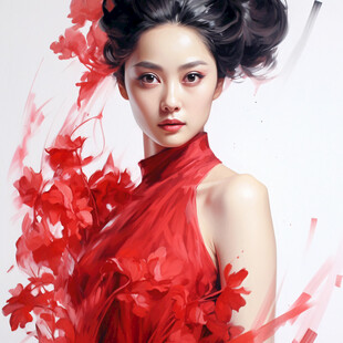 木棉花美女插画