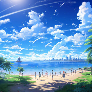 动漫海边