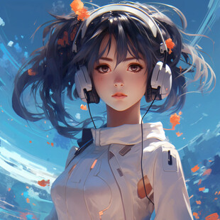 数字美女插画