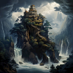 宫殿楼阁仙境仙人大殿