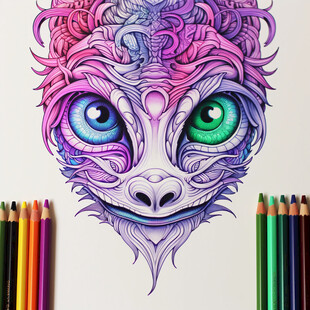 抽象猴子彩绘猴子