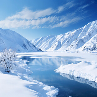 然乌湖雪山湖泊